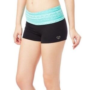 Free Country Women's Athletic Shorts - Black with Blue Waistband